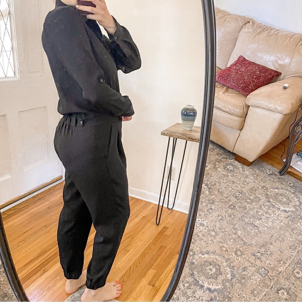 Vince Long Sleeve Button Down Jumpsuit Black - Picture 2 of 7
